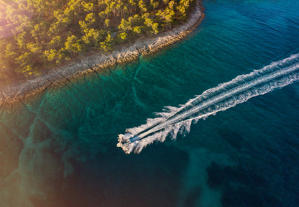 Family on a boat