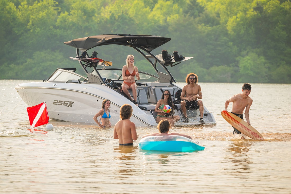 Family on a boat
