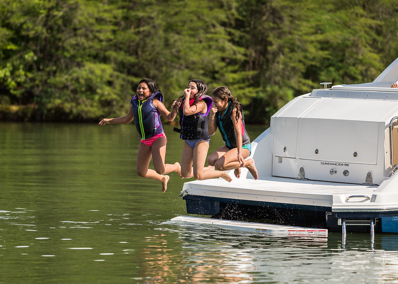 Family on a boat